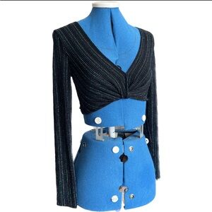 Sparkly long sleeve crop top